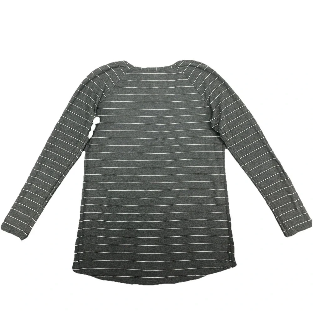 Lululemon Long‎ Sleeve Tee Emerald Modern striped  Yoga Run Size 6